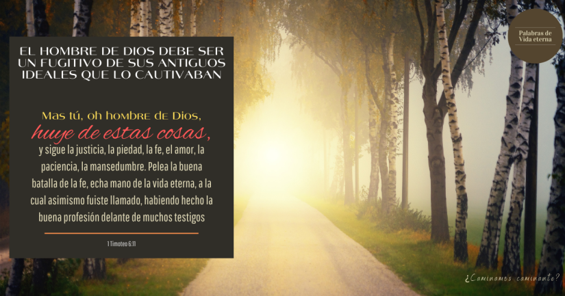 EL HOMBRE DE DIOS DEBE SER UN FUGITIVO DE SUS ANTIGUOS IDEALES QUE LO CAUTIVABAN