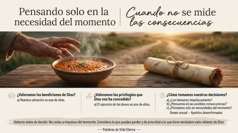 Pensando solo en la necesidad del momento